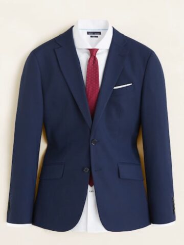 Regular fit microstructure suit blazer