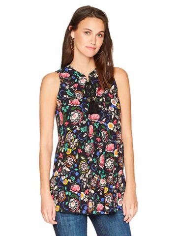 Women's Lainie Lace Up Neck Tiered Swing Top